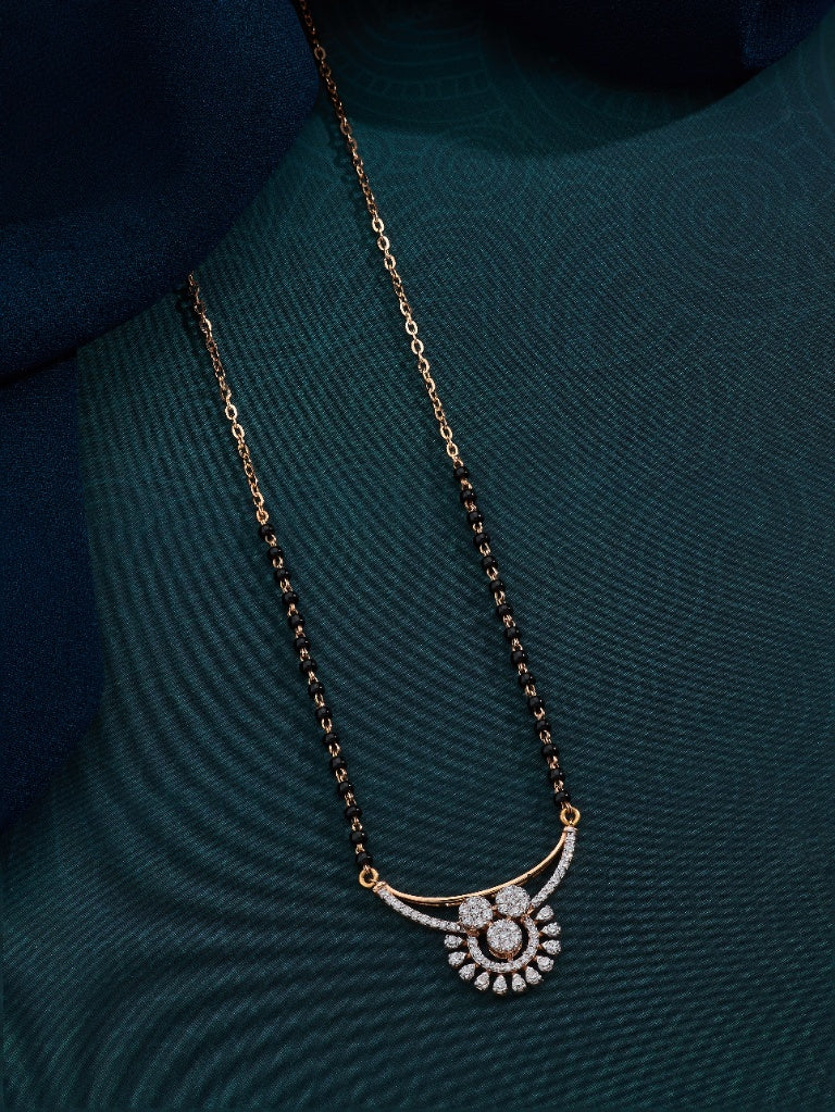 Modern Mangalsutra with a Floral Cluster Pendant