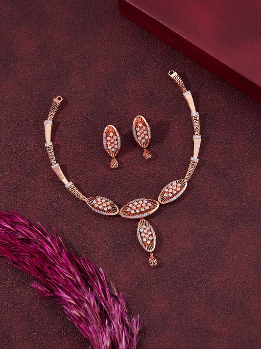 Elegant Diamond Necklace and Earring Set