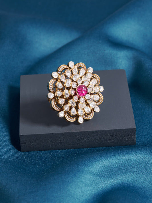 Floral Diamond and Ruby Ring