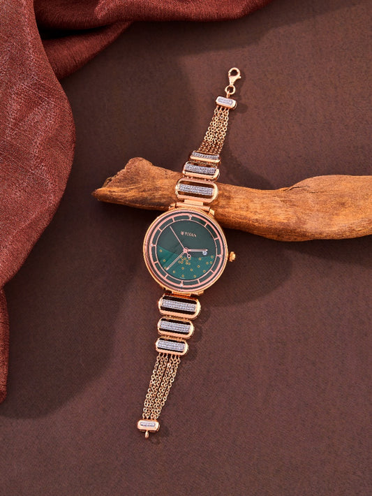 Titan Raga Facets Analog Watch with Green Dial