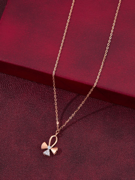 Simple Bow-Knot Pendant Necklace